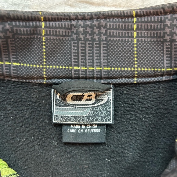 CB Sport Black Plaid Softshell Jacket Windbreaker Golf Athletic Spring Layer MED - Picture 6 of 8